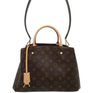 Louis Vuitton Monogram Leather Montaigne 2way Shoulder Bag Brown